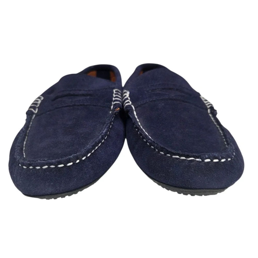 NWOT Quoddy Penny Driver Shoe Navy Blue‎ Suede Leather Slip On Dark Mens 11.5